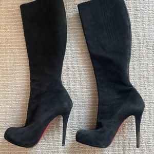 Christian Louboutin black suede boots